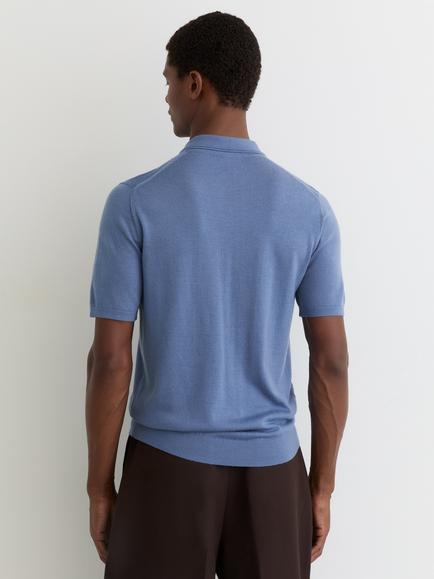 Reiss Duchie Wool Polo Shirt - view 2, Nordic Blue