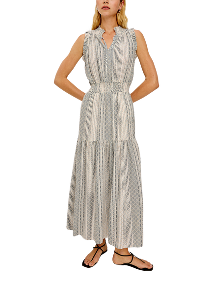 Rails Alessi Stripe Linen Rich Maxi Dress, Cream, Cream