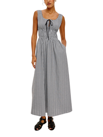 Rails Jordie Gingham Maxi Dress, Black/White, Black/White
