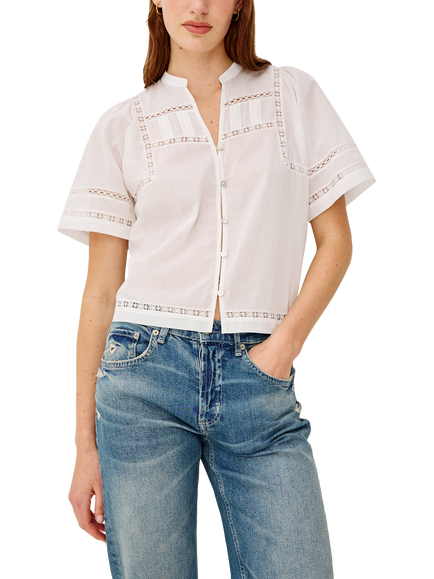 Rails Alanis Embroidered Shirt, White, White