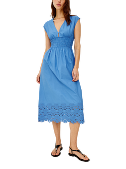 Rails Roxanne Seashell Embroidered Midi Dress, Blue, Blue