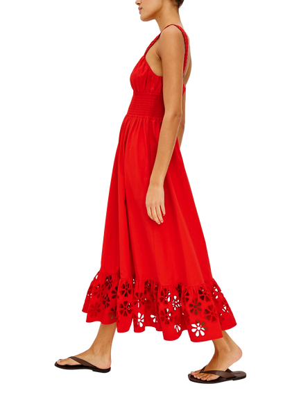 Rails Moira Cutwork Midi Dress, Red - view 2, Red