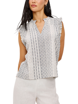 Rails Arlene Stripe Linen Rich Top, White/Multi, White/Multi
