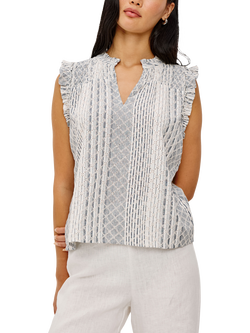 Rails Arlene Stripe Linen Rich Top, White/Multi - view 2, White/Multi