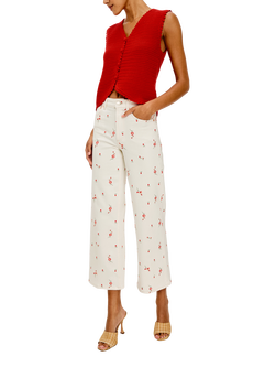 Rails Calypso Scallop Trim Knit Top, Scarlet - view 2, Scarlet