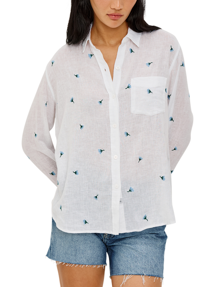 Rails Charli Bluebell Linen Rich Shirt, Bluebell Carnations - view 2, Bluebell Carnations