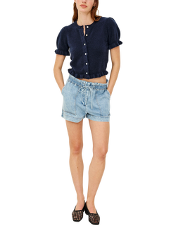 Rails Lora Ruffle Puff Sleeve Cardigan, Navy - view 2, Navy