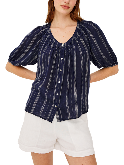 Rails Marina Stripe Linen Rich Shirt, Marina Stripe, Marina Stripe