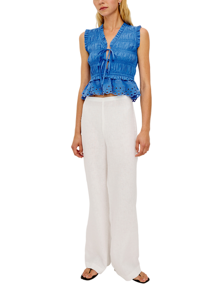 Rails Martine Ruffle Peplum Hem Top, Blue, Blue