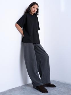 Topshop Interlock Oversized T-Shirt, Black