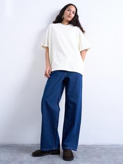 Topshop Interlock Oversized T-Shirt, White