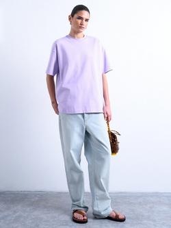 Topshop Interlock Oversized T-Shirt, Lilac, Lilac