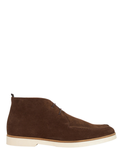 Dune London Citron Suede Chukka Boots, Dark Brown, Dark Brown