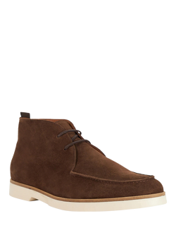 Dune London Citron Suede Chukka Boots, Dark Brown - view 2, Dark Brown