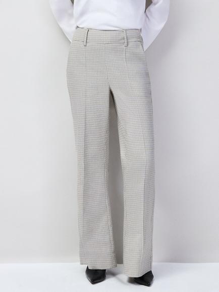Ro&Zo Petite Namuna Dogtooth Trousers, Natural, Natural
