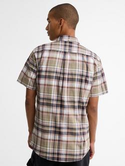 Barbour Baycliff Checked Tailored Short-Sleeved Shirt, Burnt Pepper - view 2, Burnt Pepper