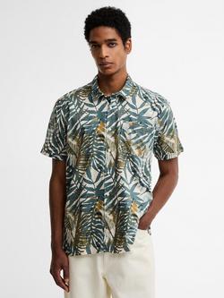 Barbour Gleaston Printed Short Sleeved Shirt, Vintage Teal, Vintage Teal