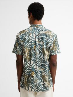 Barbour Gleaston Printed Short Sleeved Shirt, Vintage Teal - view 2, Vintage Teal