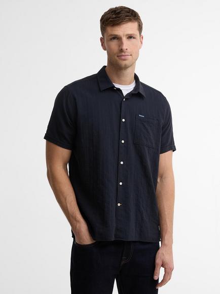 Barbour Kingswood Ripstop Short Sleeved Shirt, Dark Navy, Dark Navy