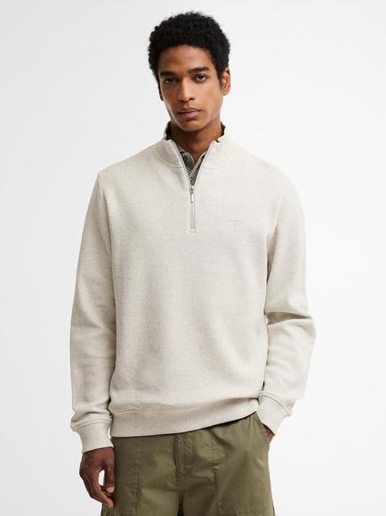 Barbour Ravensworth Half-Zip Sweatshirt, Ecru Marl, Ecru Marl
