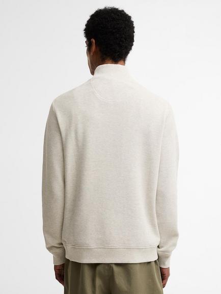 Barbour Ravensworth Half-Zip Sweatshirt, Ecru Marl - view 2, Ecru Marl