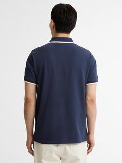 Barbour International Evan Tipped Polo Shirt, Oxford Navy - view 2, Oxford Navy