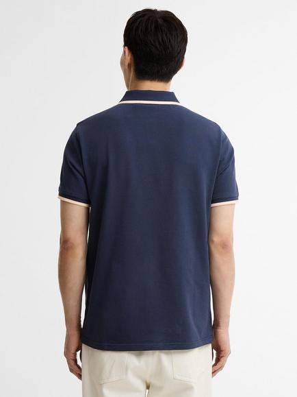 Barbour International Evan Tipped Polo Shirt, Oxford Navy - view 2, Oxford Navy
