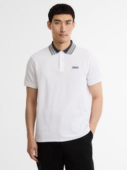 Barbour International Neville Tipped Polo Shirt, White, White