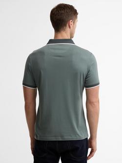 Barbour Cornsay Cotton Jersey Polo Shirt, Vintage Teal - view 2, Vintage Teal