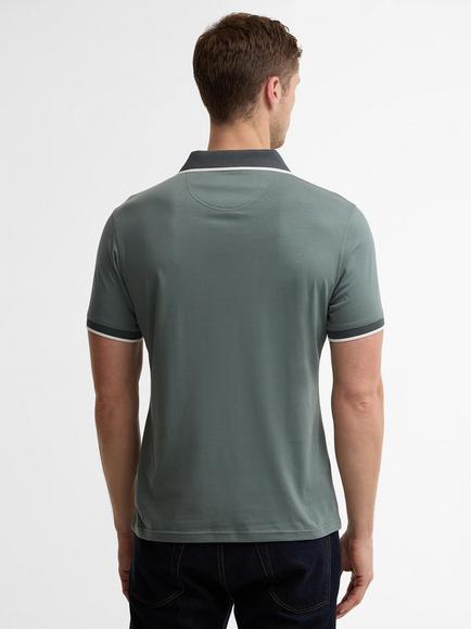Barbour Cornsay Cotton Jersey Polo Shirt, Vintage Teal - view 2, Vintage Teal