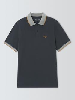 Barbour Cornsay Cotton Polo Shirt, Navy/Camel, Navy/Camel