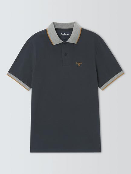 Barbour Cornsay Cotton Polo Shirt, Navy/Camel, Navy/Camel
