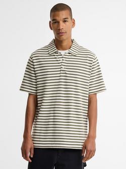 Barbour Farlam Striped Tailored Polo Shirt, Whisper White, Whisper White