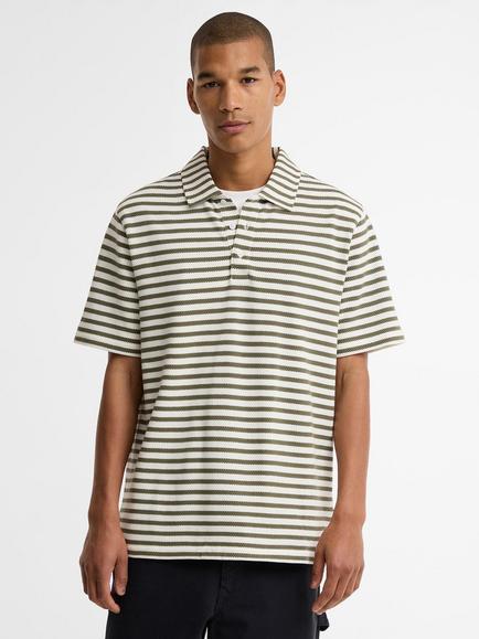 Barbour Farlam Striped Tailored Polo Shirt, Whisper White, Whisper White