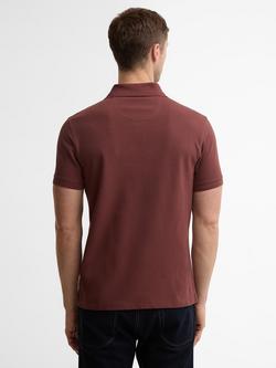 Barbour Tartan Trim Cotton Regular Fit Short Sleeve Polo Shirt, Burnt Pepper - view 2, Burnt Pepper