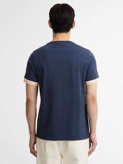Barbour International Deep Cuff Evan Tipped T-Shirt, Oxford Navy - view 2, Oxford Navy