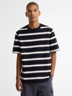 Barbour Browtop Striped Cotton T-Shirt, Dark Navy, Dark Navy