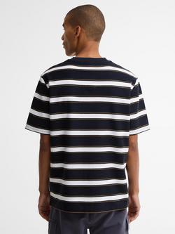 Barbour Browtop Striped Cotton T-Shirt, Dark Navy - view 2, Dark Navy