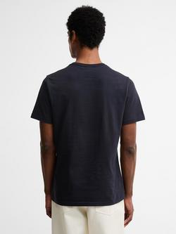 Barbour Moorside Cotton Regular Fit Short Sleeve Logo T-Shirt, Dark Navy - view 2, Dark Navy