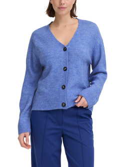 ICHI Baling V-Neck Cardigan, Nebulas Blue Melange