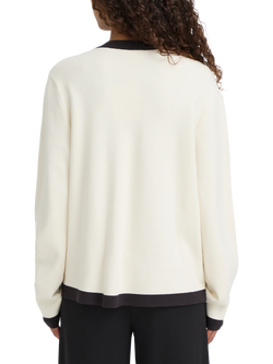 ICHI Boston Contrast Trim Cardigan, Birch/Black - view 2, Birch/Black