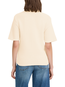 ICHI Demue Textured Short Sleeve Cardigan, Birch - view 2, Birch