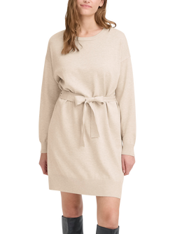 ICHI Luls Belted Jumper Dress, Oatmeal Melange, Oatmeal Melange