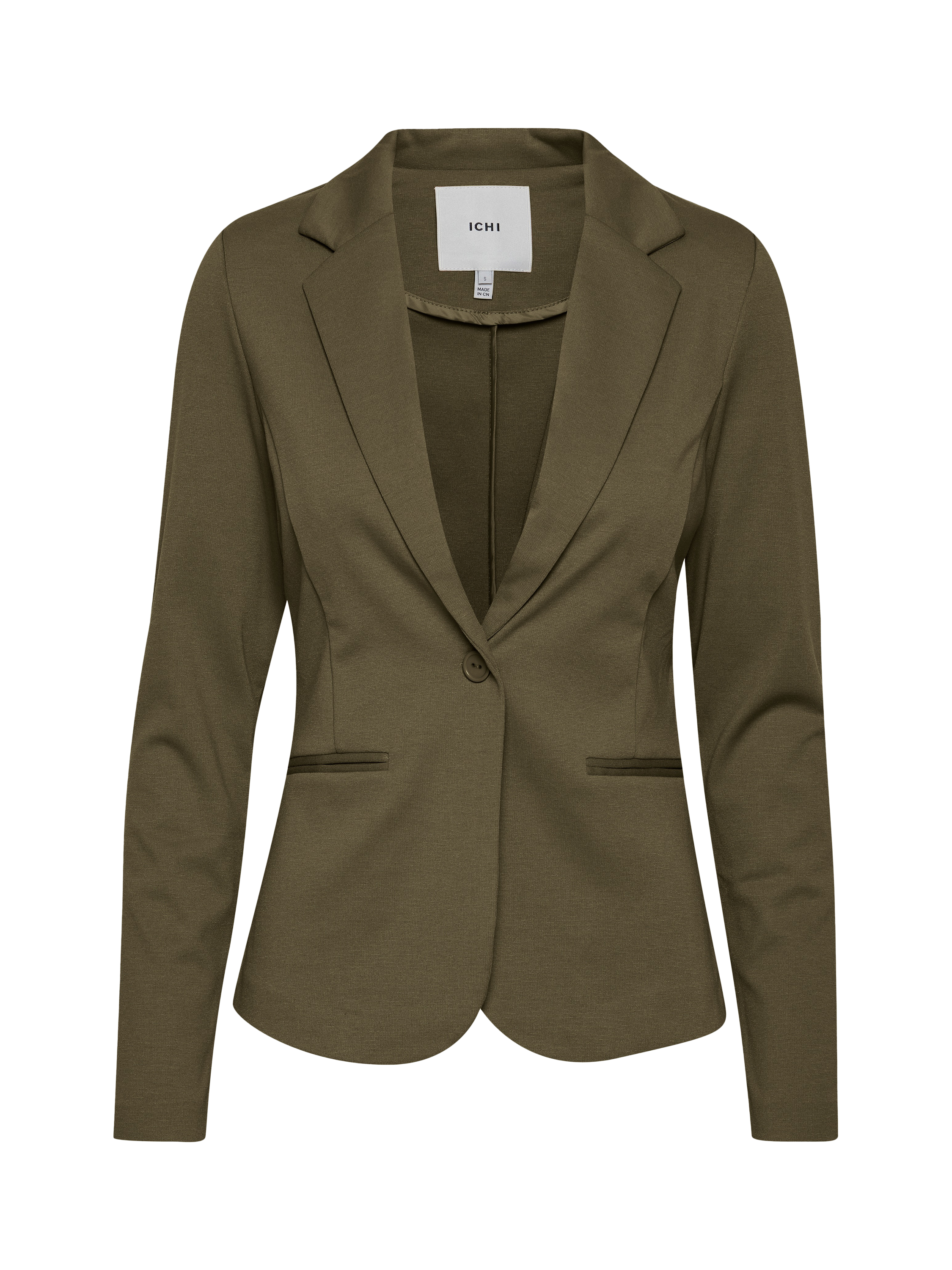 Product image 5 of 6, which shows ICHI Kate Single Button Blazer, Kalamata, XS