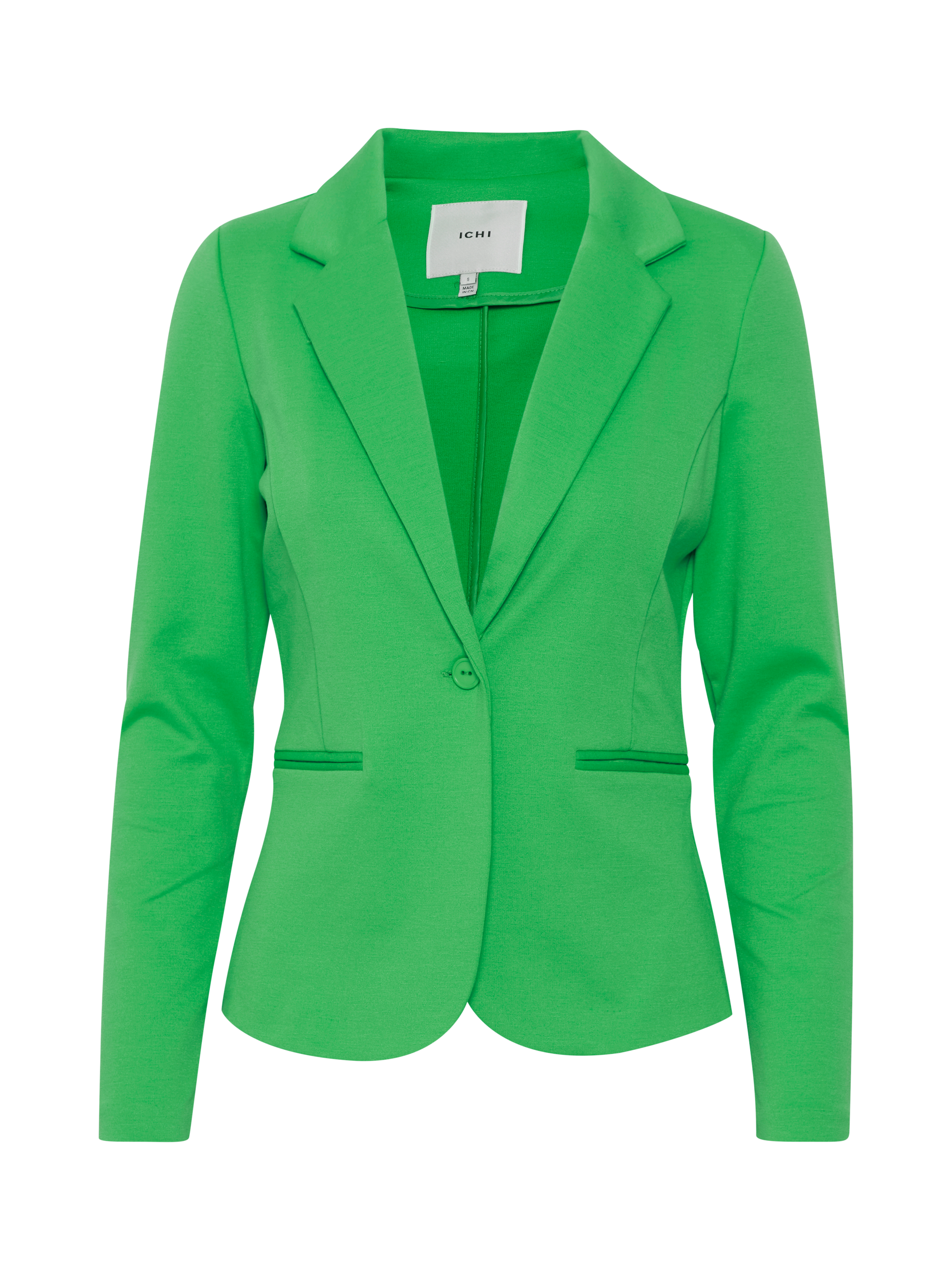 Product image 5 of 7, which shows ICHI Kate Single Button Blazer, Kelly Green, XS