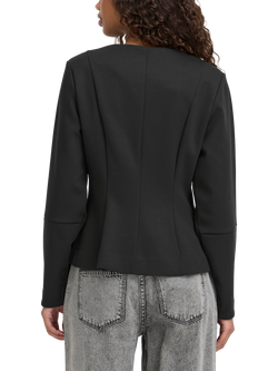 ICHI Kate V-Neck Sculpted Blazer, Black - view 2, Black