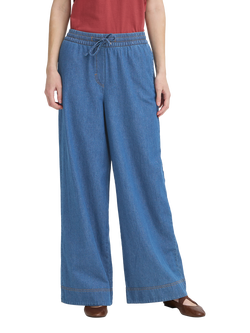 ICHI Archer Wide Leg Jeans, Medium Blue, Medium Blue