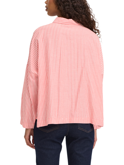 ICHI Giley Stripe Boxy Shirt - view 2, Birch/Pink