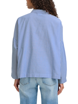 ICHI Giley Stripe Boxy Shirt - view 2, Birch/Blue