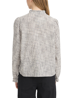 ICHI Ihhesima Long Sleeve Checked Blouse, Black Check - view 2, Black Check